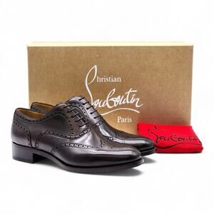 Christian Louboutin Men's Brogue Leather Oxford Shoes Dark Brown NWB $1295